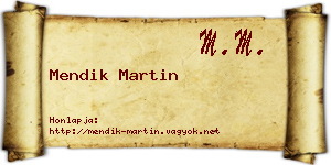Mendik Martin névjegykártya